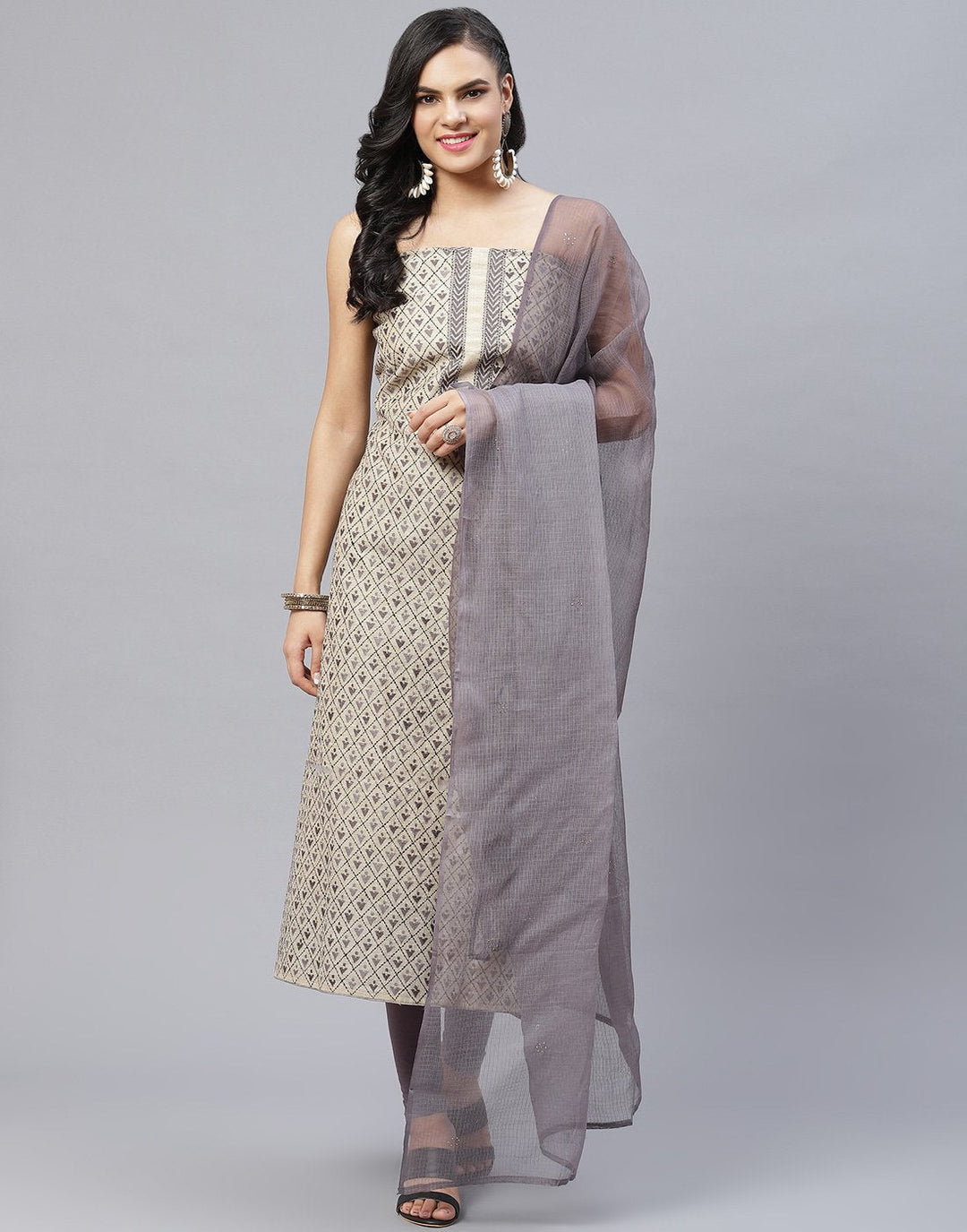 Chanderi Embroidered Suit Piece