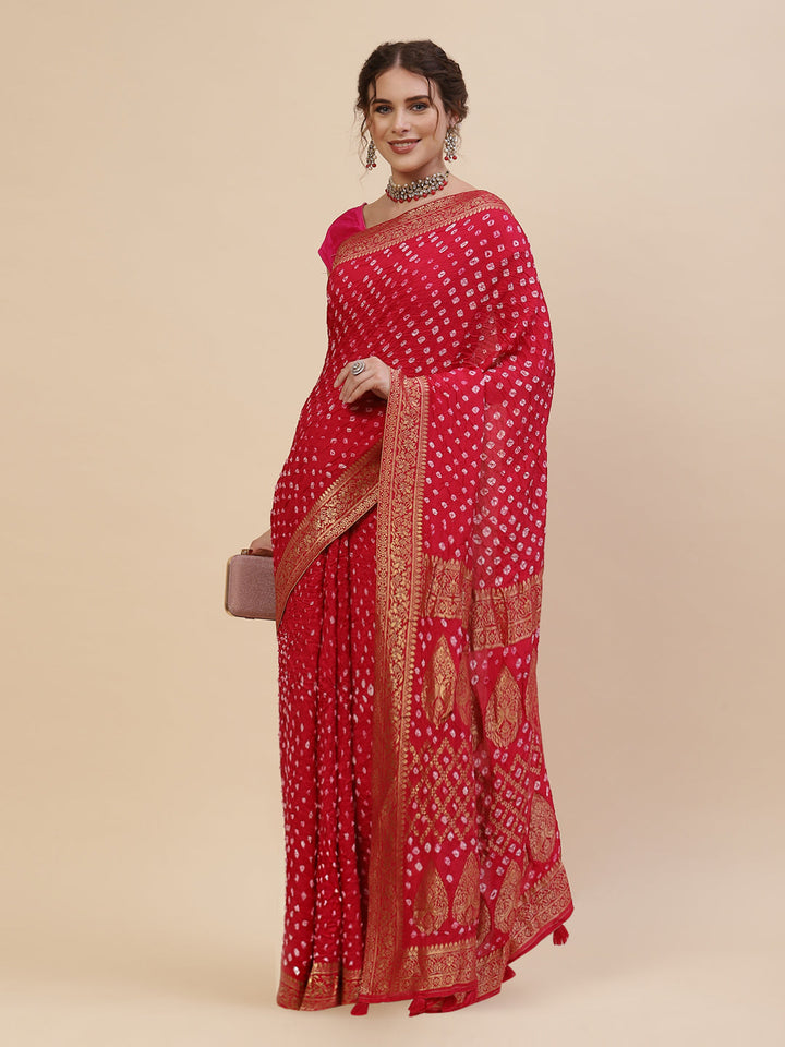 Gharchola Crepe Plain Saree