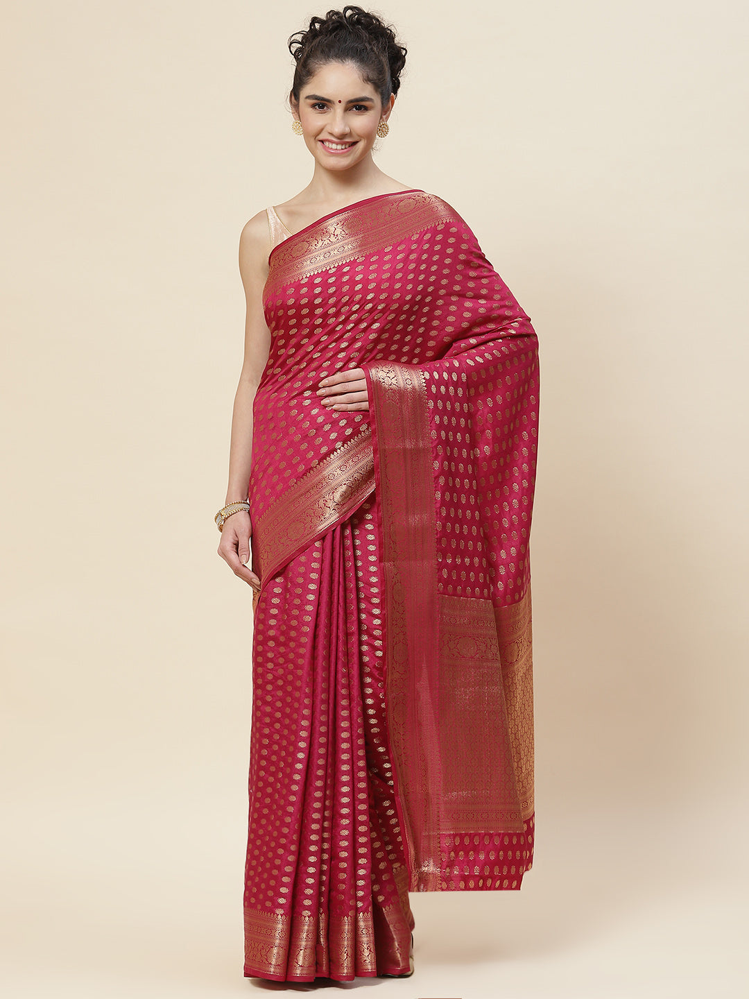 Zari Booti Handloom Woven Saree
