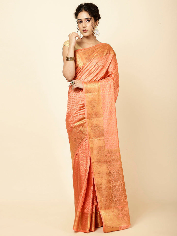 Zari Border Booti Woven Handloom Saree