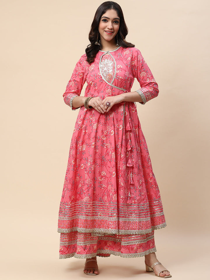 Printed Cotton Double Layer Anarkali Kurta