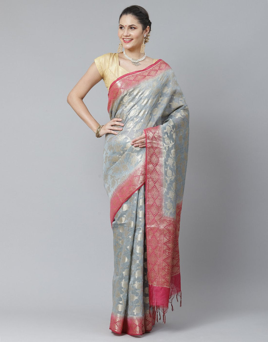 Cotton Linen Saree