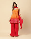 Bandhej Embroidered Georgette Salwar Kameez Stitched Suit With Chiffon Dupatta