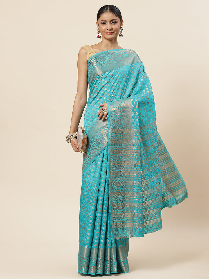 Zari Booti Woven Handloom Saree