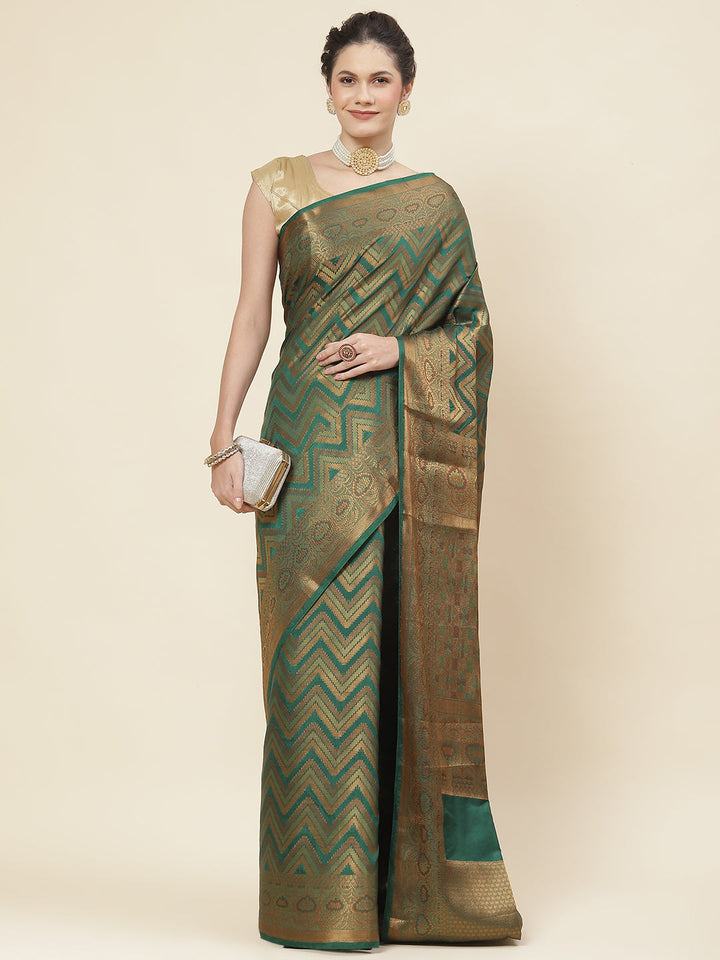 Leheriya Pattern Woven Handloom Saree