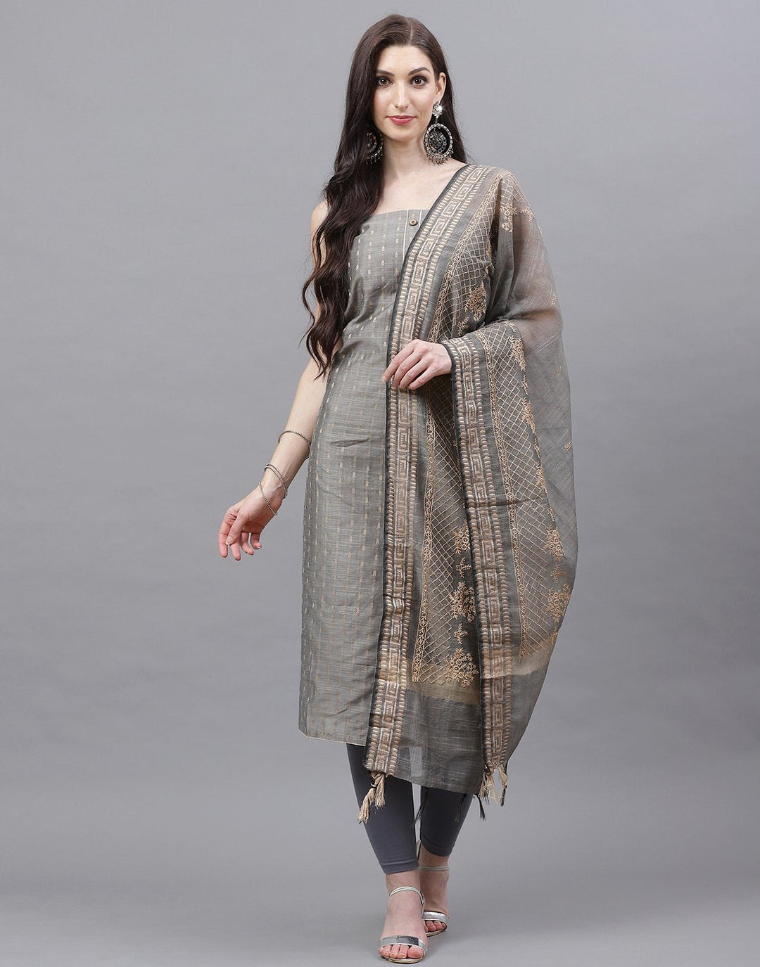 Chanderi Embroidered Suit piece