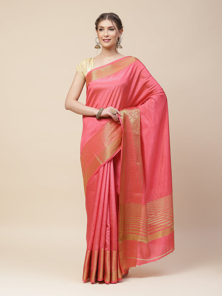 Zari Border Woven Art Handloom Saree