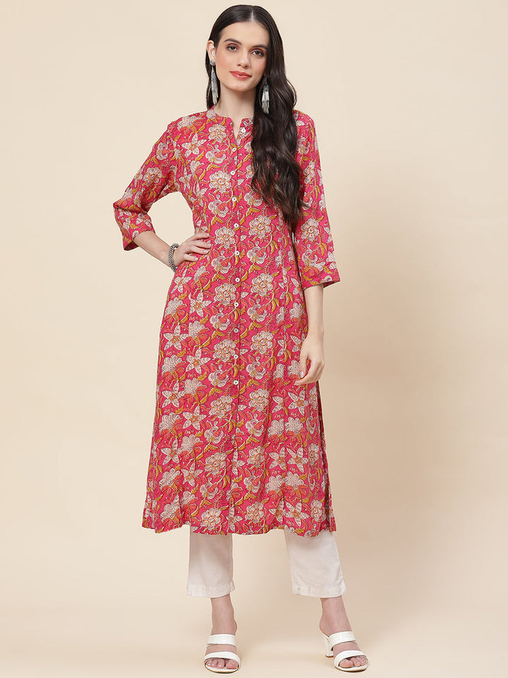Floral Printed Cotton Kurta