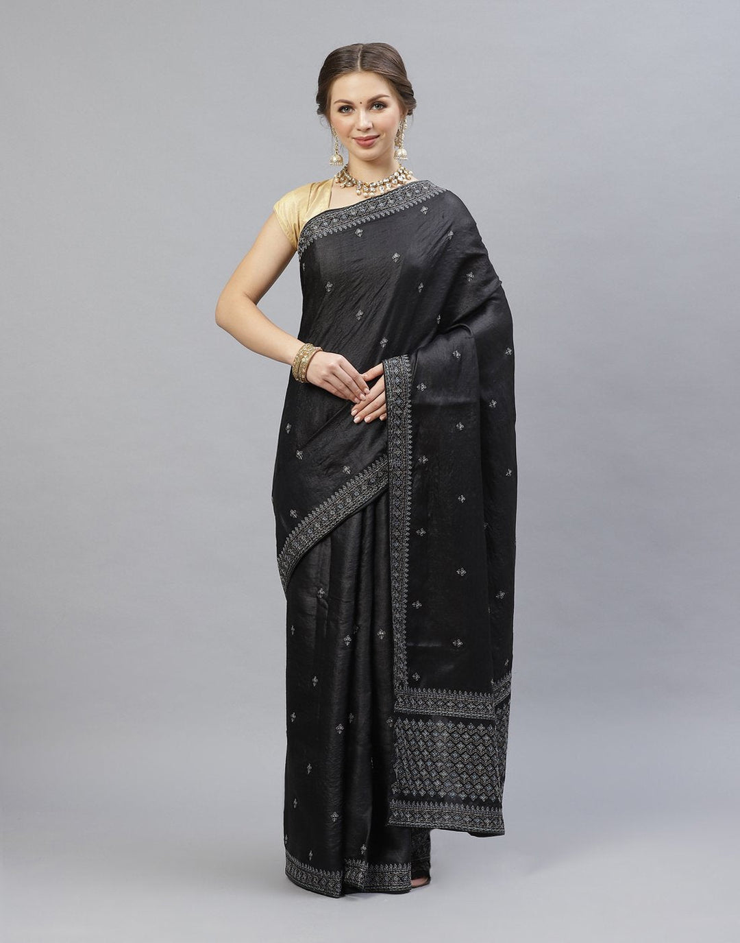 Tussar Embroidered Saree
