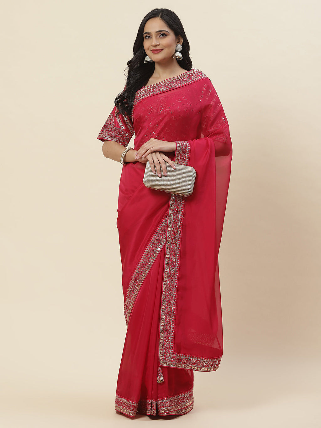 Embroidered Organza Saree