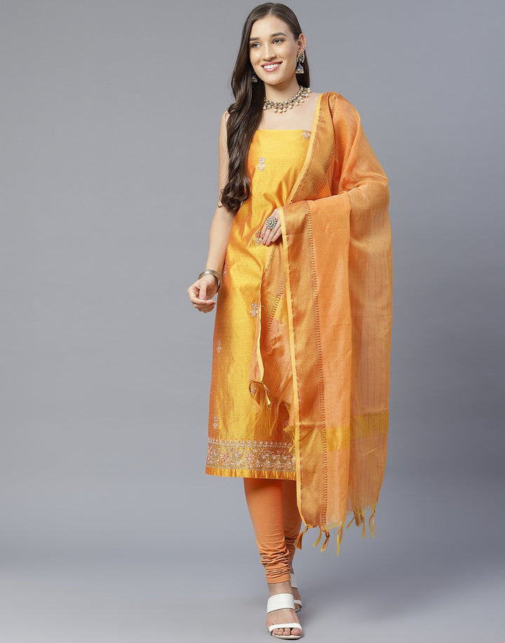 Chanderi Embroidered Suit Piece