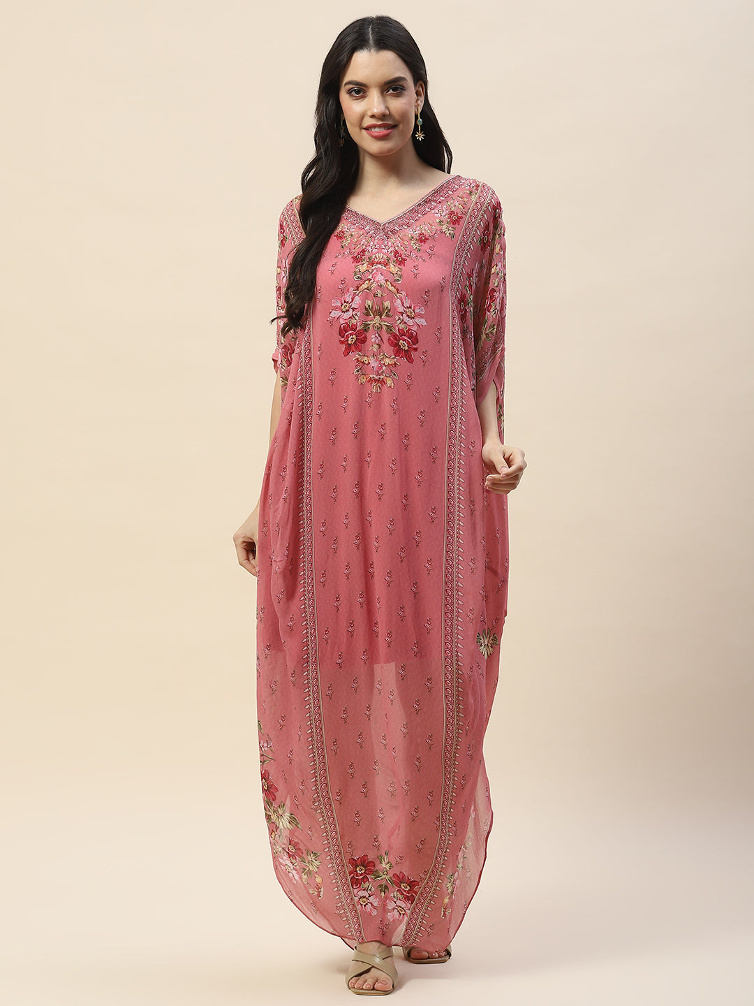 Digital Print Georgette Kaftan Kurta