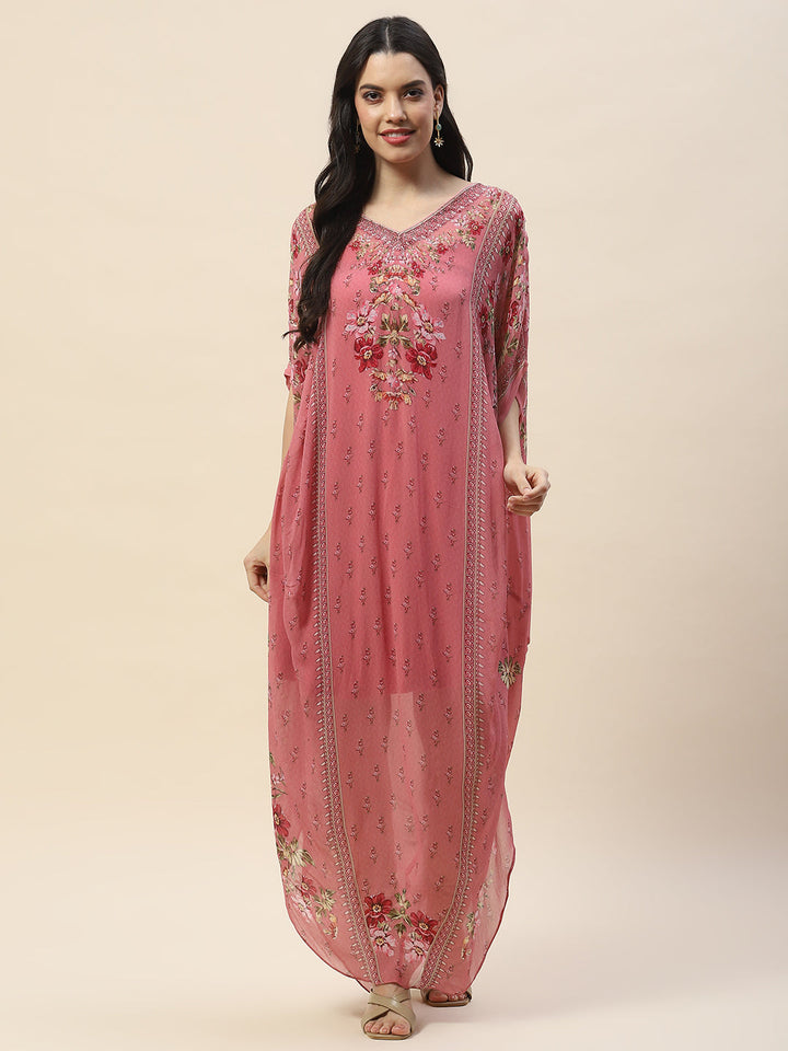Digital Print Georgette Kaftan Kurta