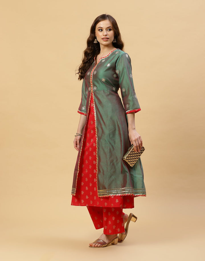 Printed Cotton Anarkali Kurti With Pant