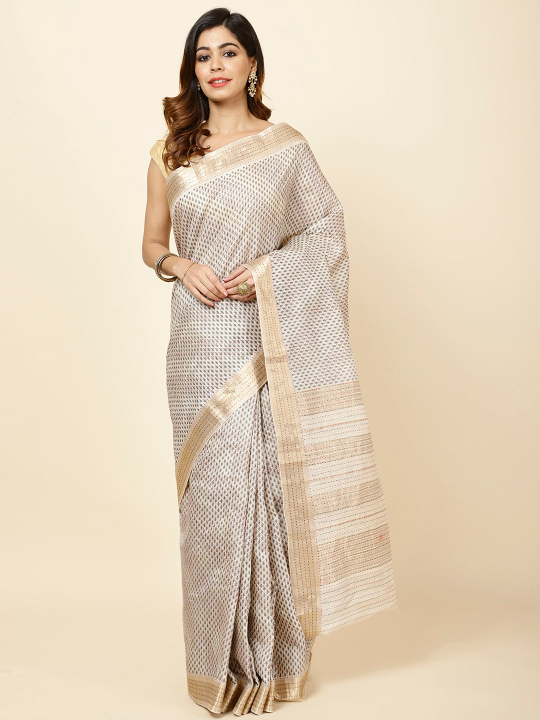 Printed Tussar Saree