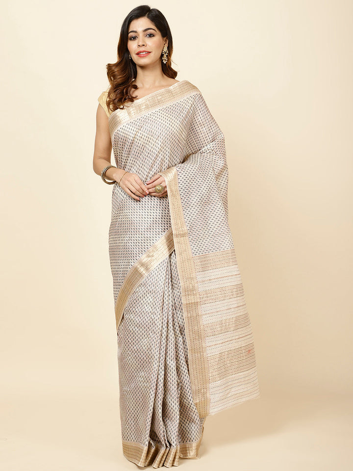 Printed Tussar Saree