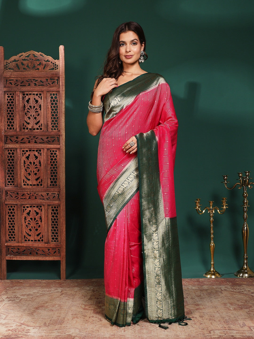 Plain Crepe Saree