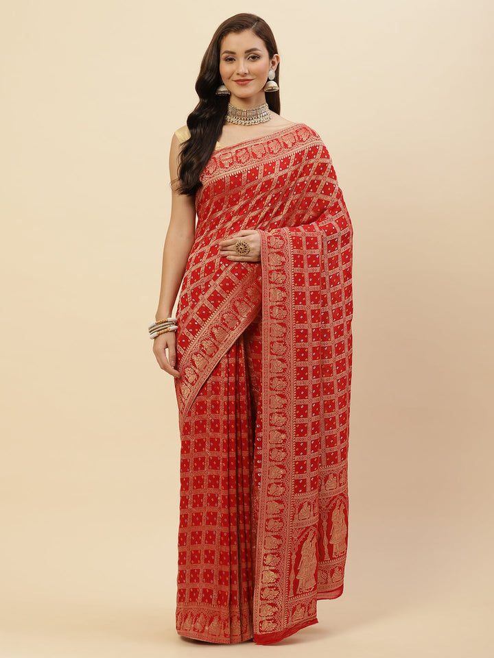 Gharchola Georgette Plain Saree