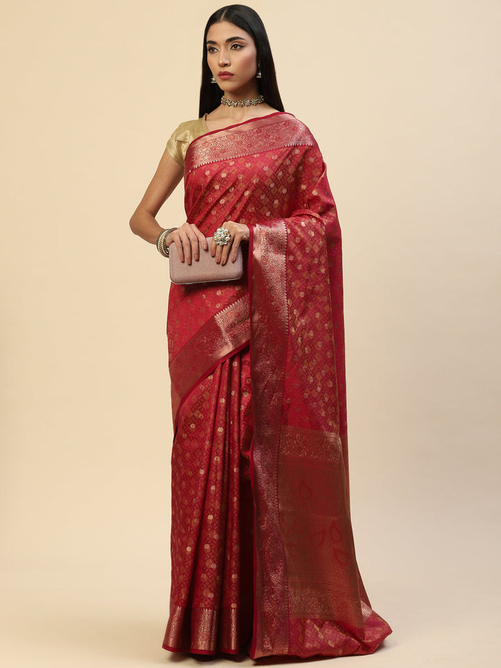 Zari Border Booti Handloom Woven Saree