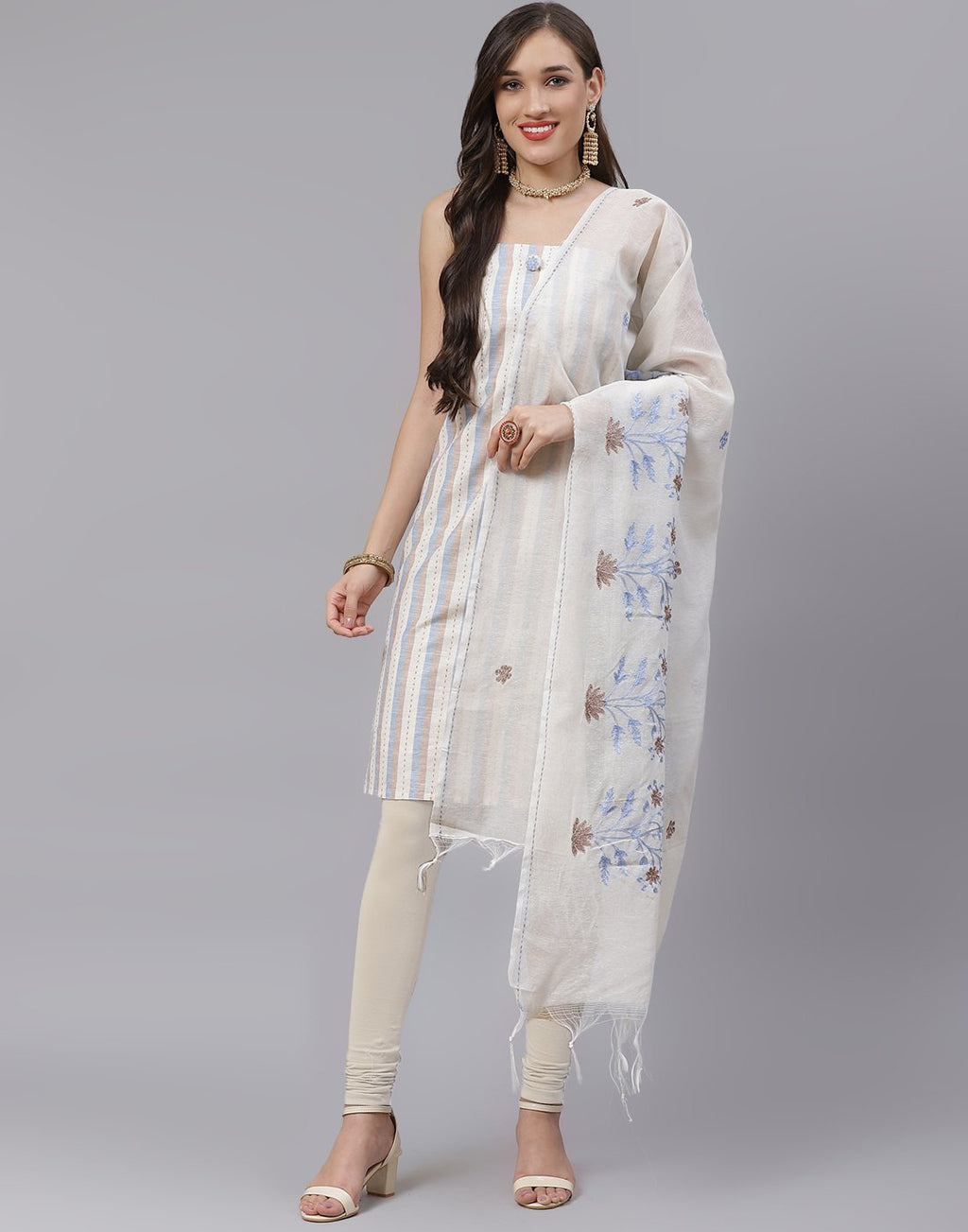 Cotton Embroidered Suit Piece