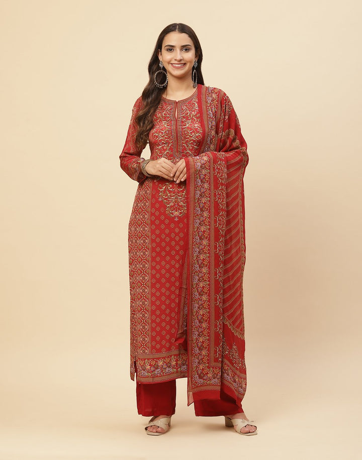 Digital Printed Crepe Salwar Kameez Stitched Suit With Georgette Dupatta