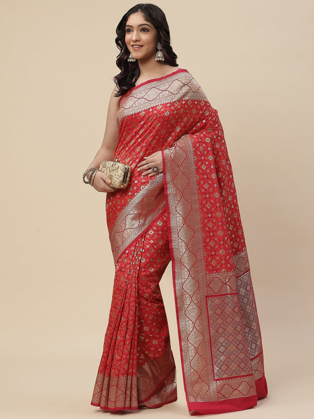 Zari Booti Banarasi Woven Saree
