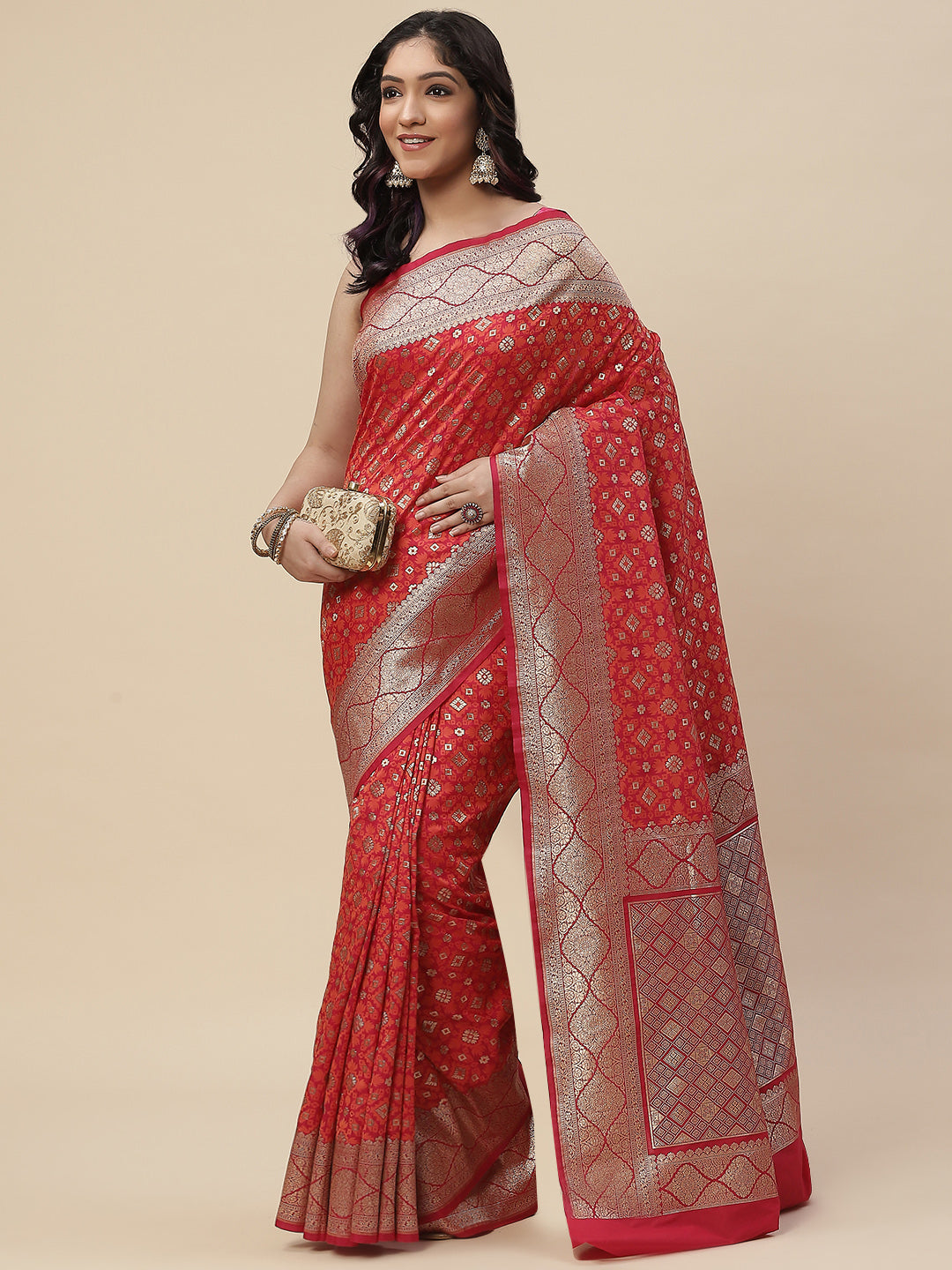 Zari Booti Banarasi Woven Saree