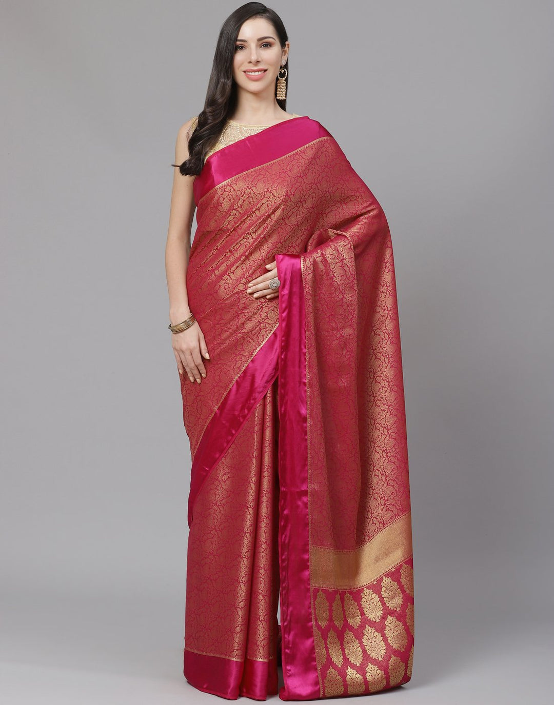 Art Georgette Saree With Beautiful Zari Jaal Weaves