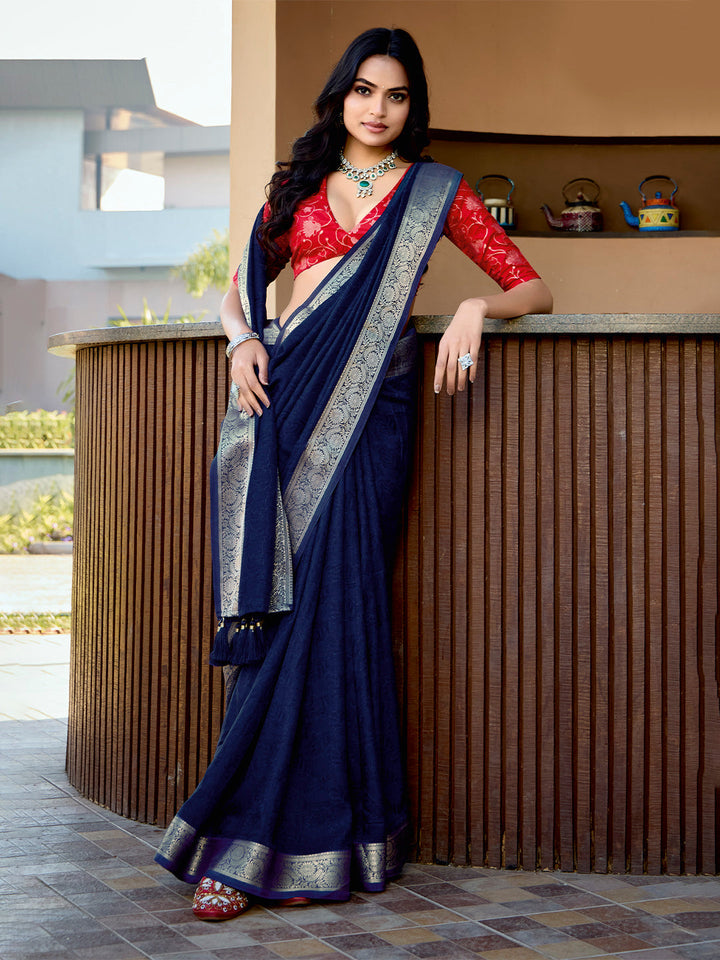 Zari Border Art Silk Saree