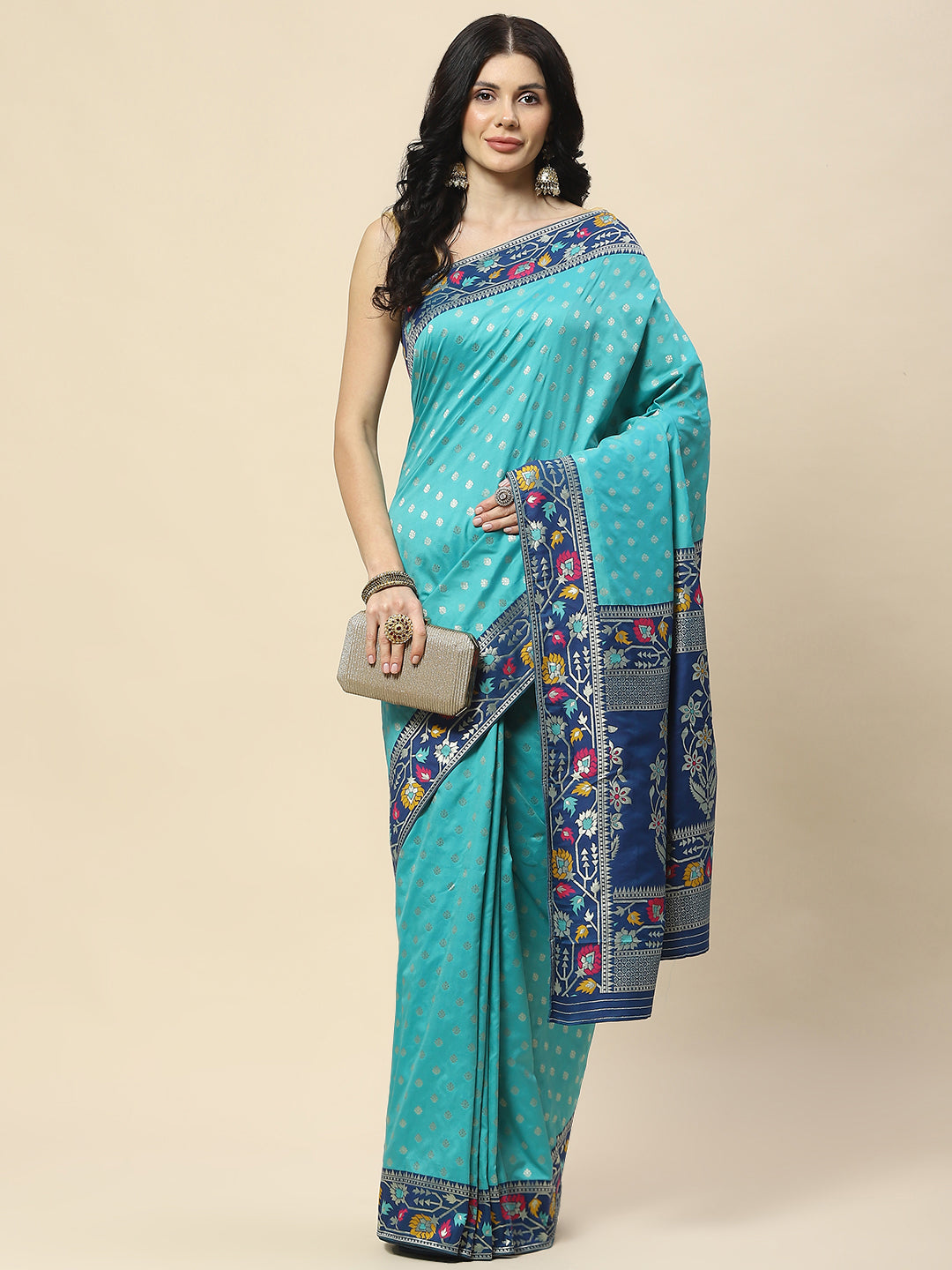 Zari Booti Woven Art Silk Banarsi Saree