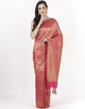 Hot Pink Art Handloom Saree