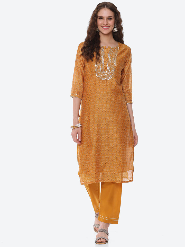 Gota Work Chanderi Kurta With Pant
