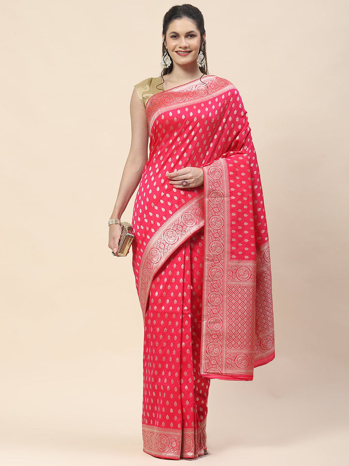 Zari Booti Woven Art Silk Banarsi Saree
