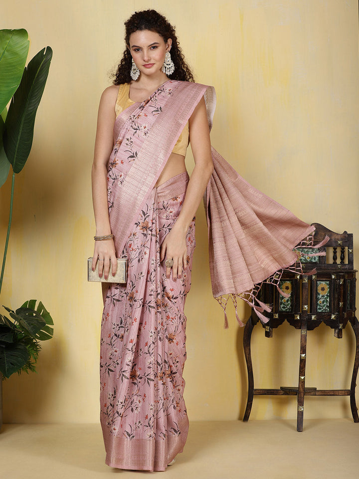 Digital Printed Tussar Saree