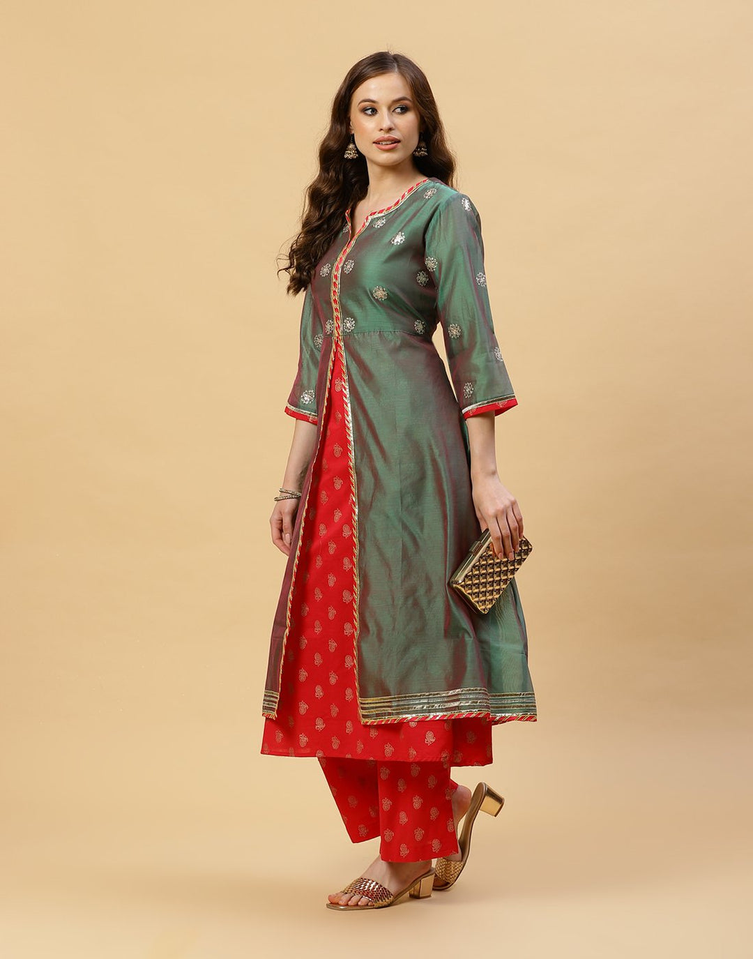 Printed Cotton Anarkali Kurti With Pant