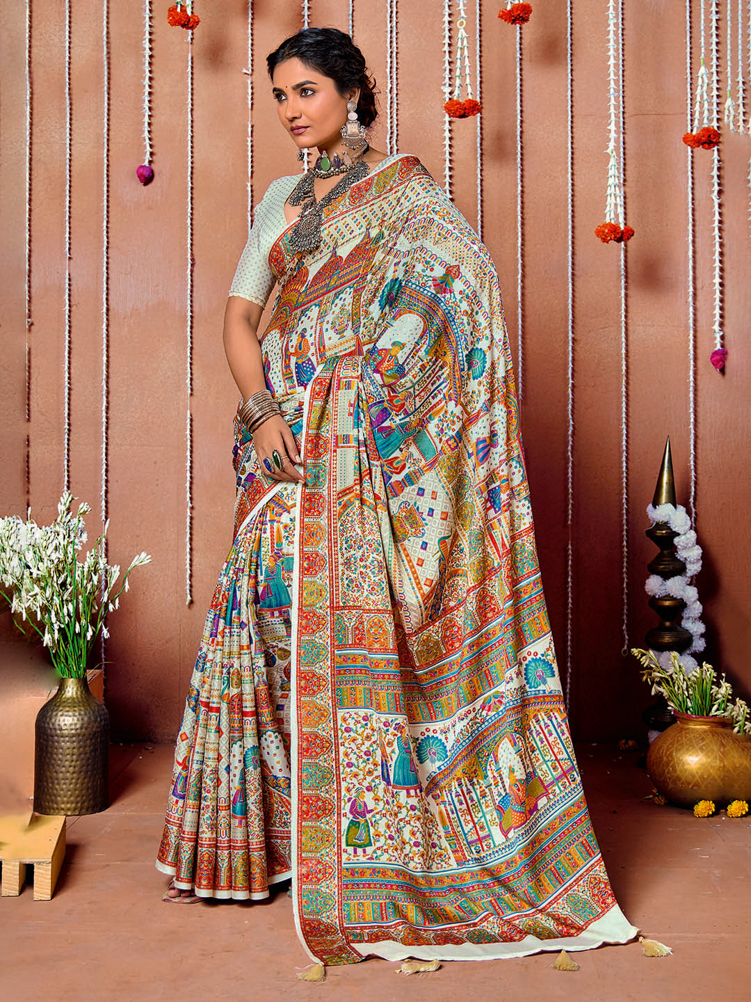 Printed Art Silk Saree