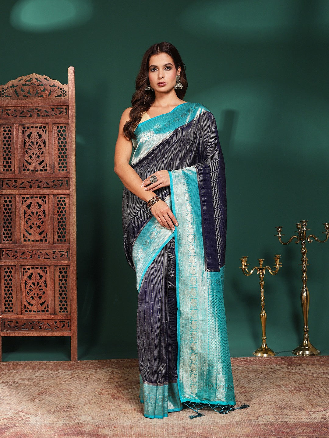 Plain Crepe Saree