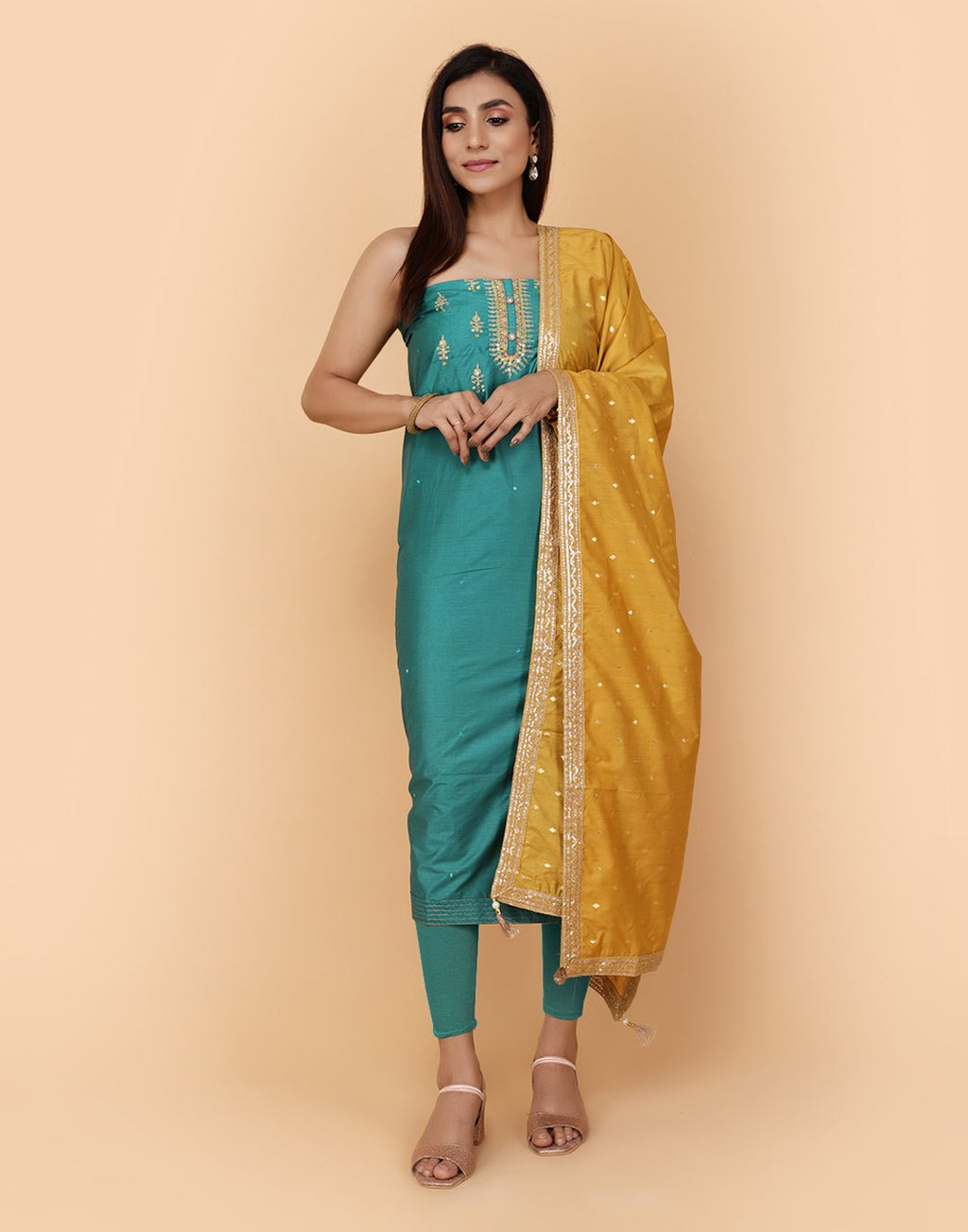 Embroidered Chanderi Suit Piece