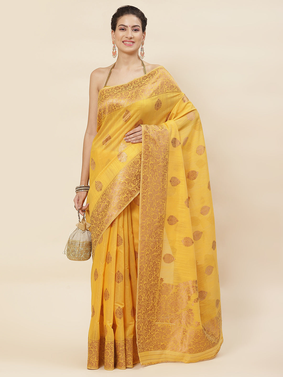 Zari Booti Woven Cotton Saree