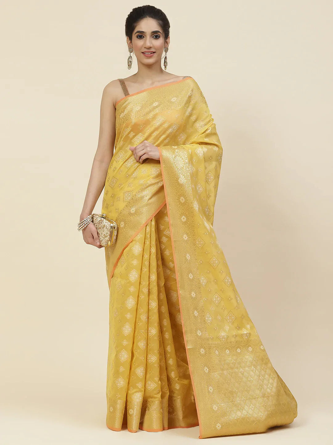 Zari Booti Cotton Woven Saree