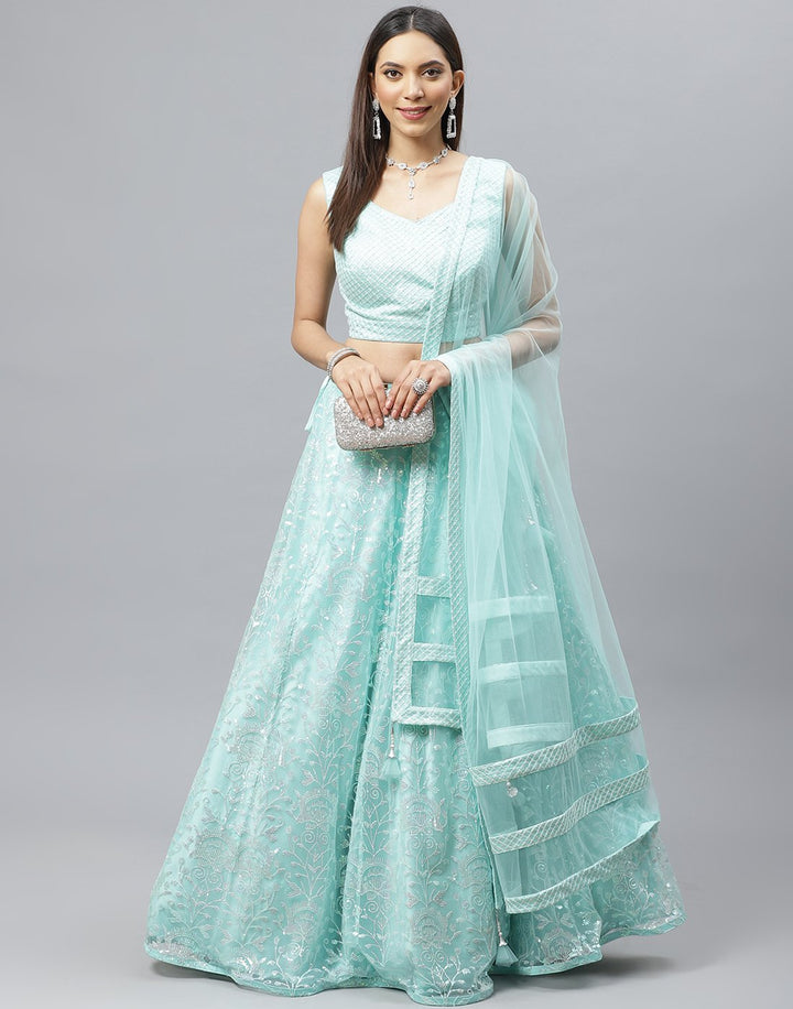 Net Lehenga With Choli And Dupatta