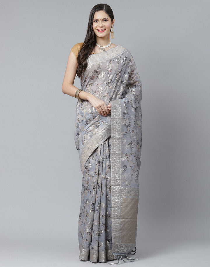 Printed Cotton Chanderi Saree