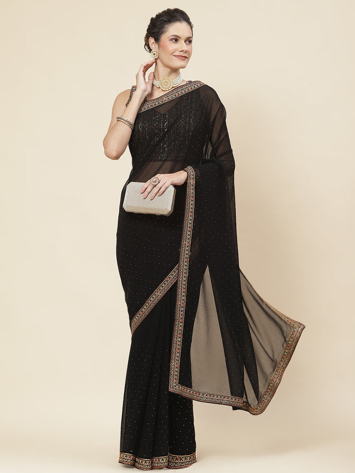 Embroidered Georgette Saree