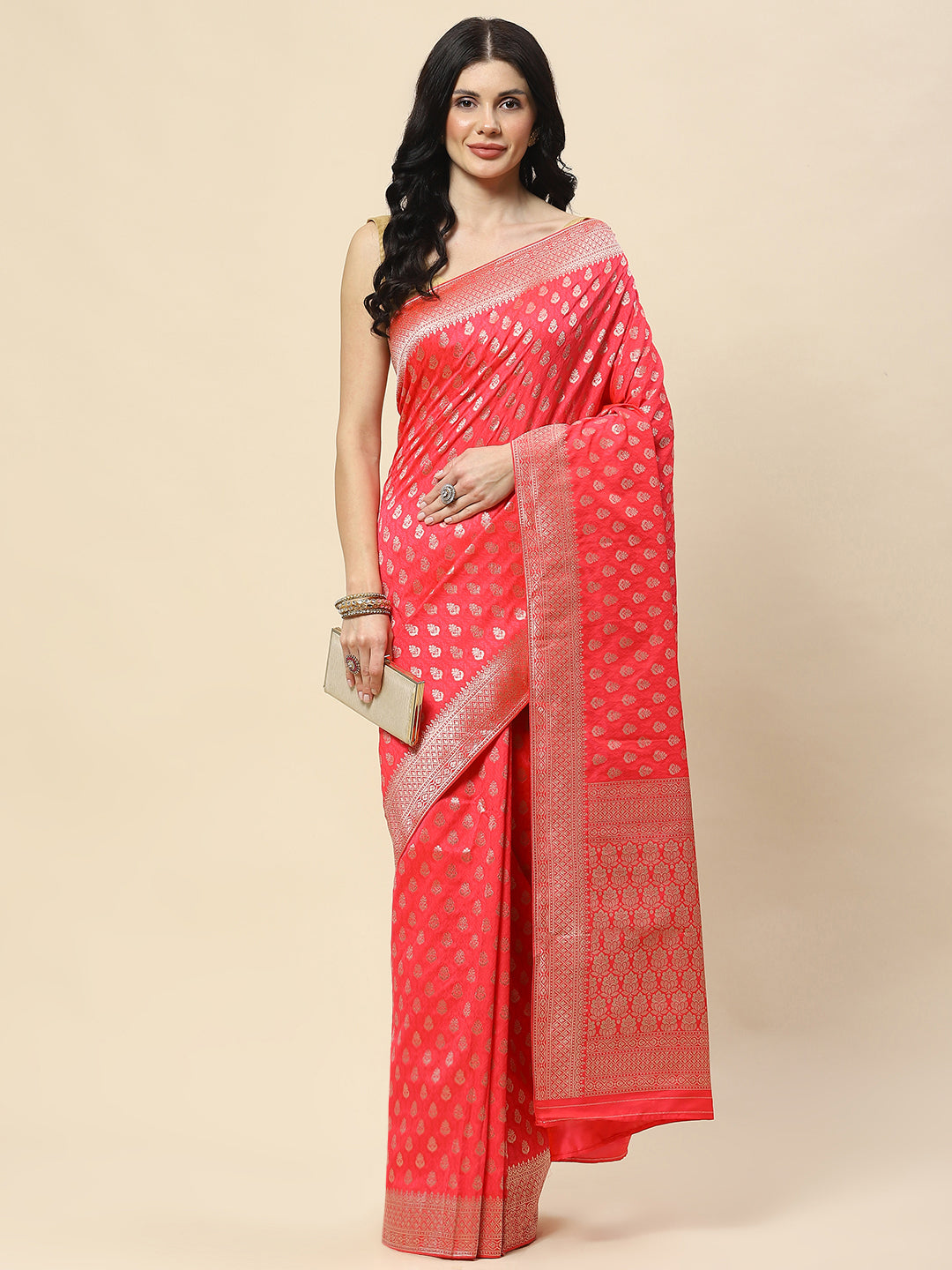 Zari Booti Woven Art Silk Banarsi Saree