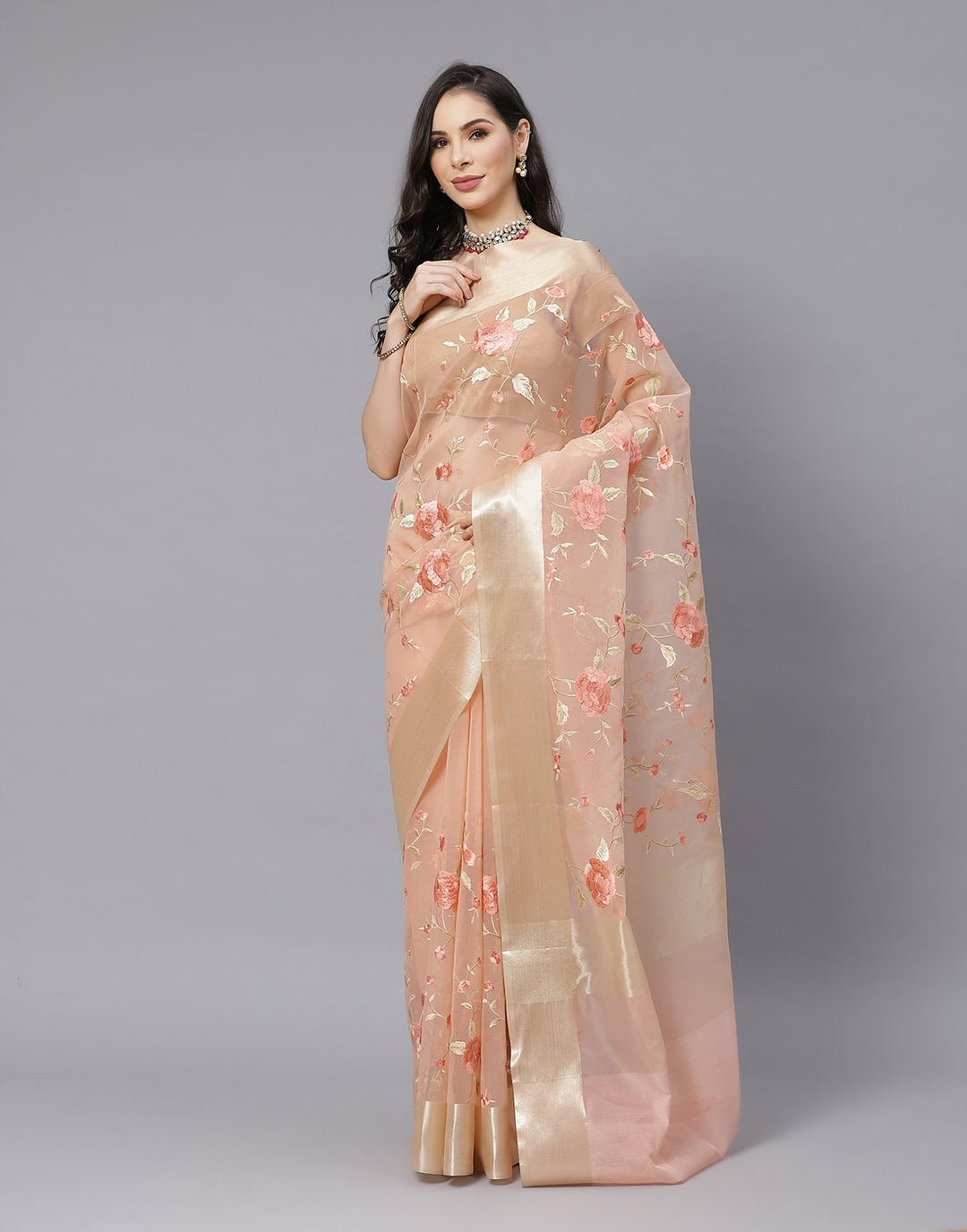 Cotton Woven Embroidery Saree