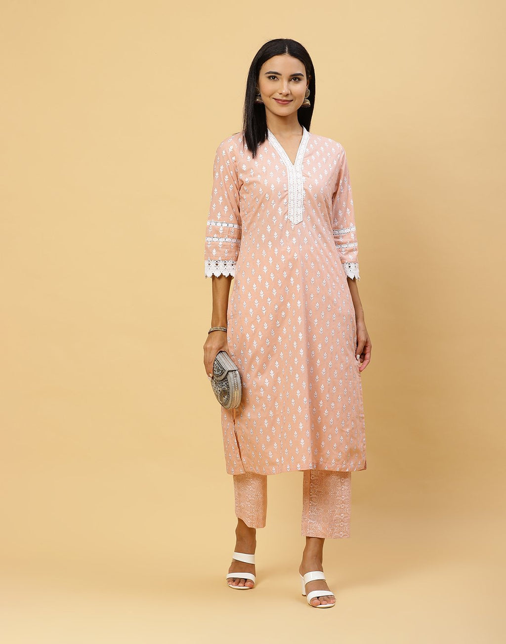 Printed Cotton Kurti With Pant