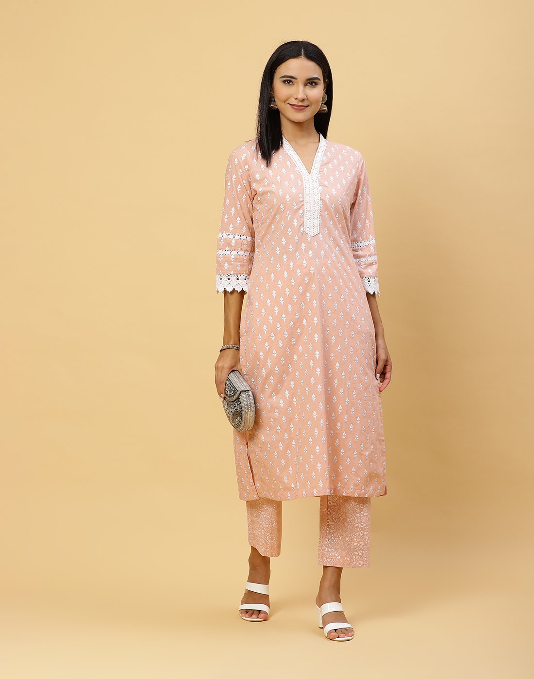 Printed Cotton Kurti With Pant