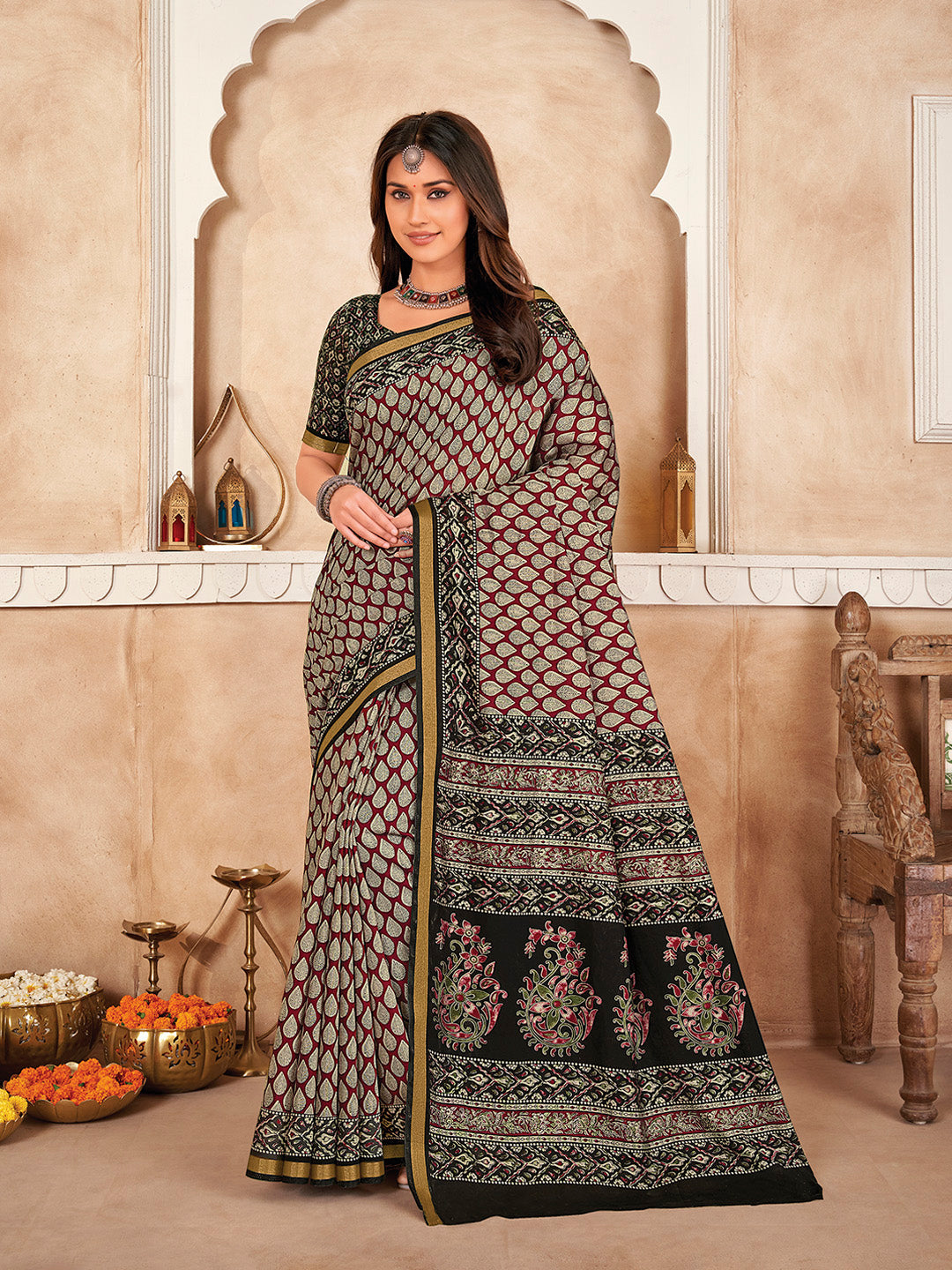 Printed Art Silk Saree