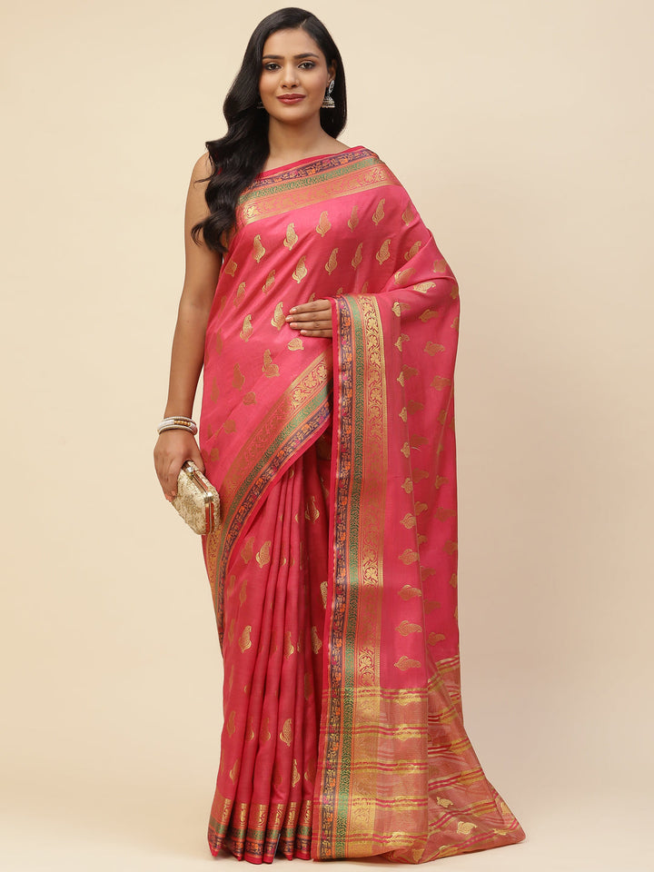 Zari Jaal Handloom Woven Saree