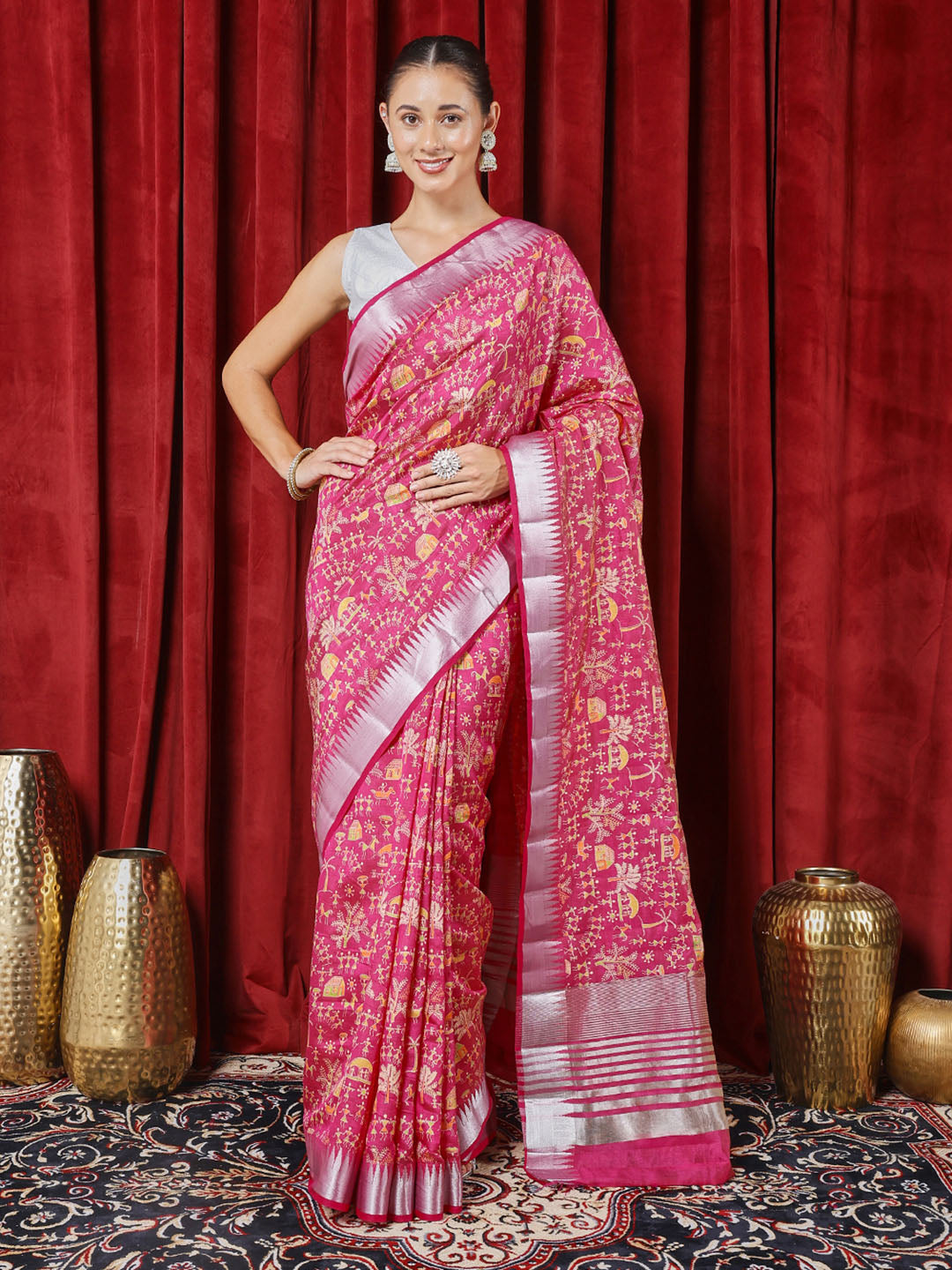 Digital Printed Art Silk Saree